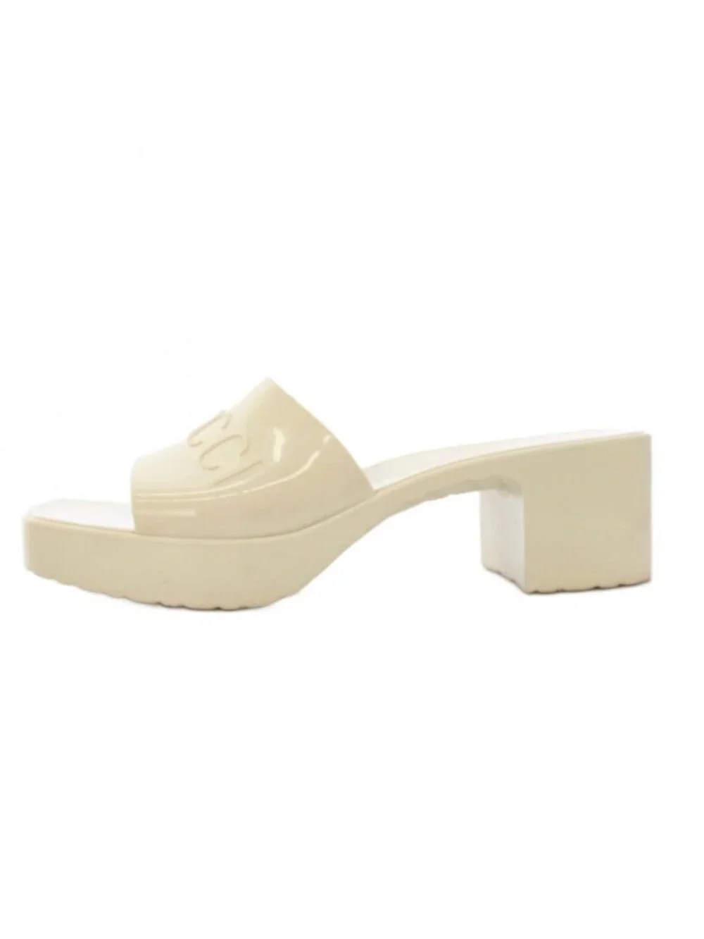 Gucci Rubber Slidesandals Square Heel